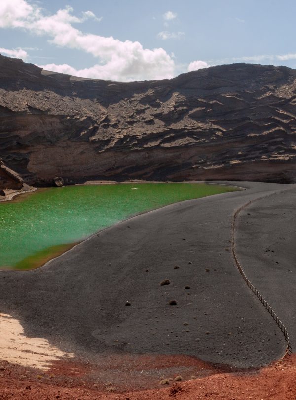 Lanzarote volcanic black sand beach